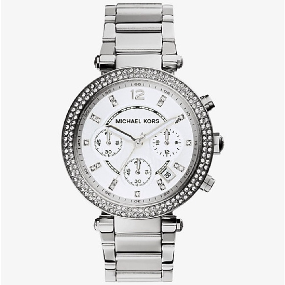 Michael Kors Parker Watch Silver and White